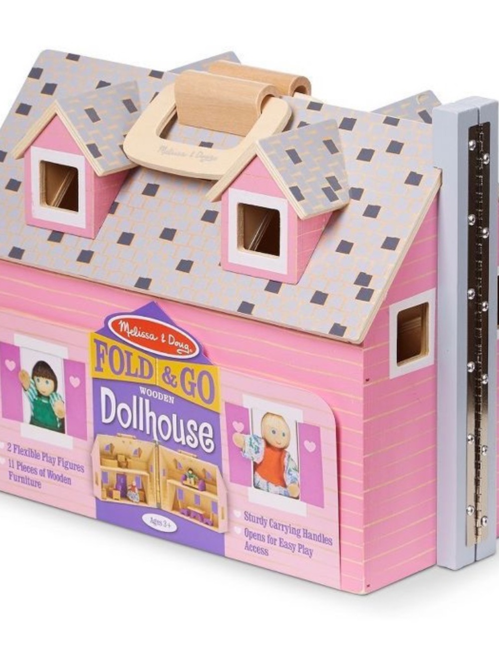 Melissa & Doug Fold & Go Wooden Dollhouse No Accessories No Dolls No Furniture
